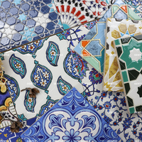 Carreaux muraux de luxe, motif émaillé en relief classique marocain