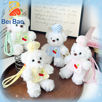 Nouvelle Tendance Porte-clés en Peluche Ours Chef Kawaii de 11 cm (Quatre Pouces) en Peluche Haute Densité, Animal en Peluche Doux, Accessoire de Sac pour Cadeau
