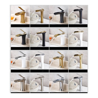 Robinet de salle de bain cascade certifié CE, mitigeur de lavabo à poignée unique, finition laiton antique, pour projets de distribution