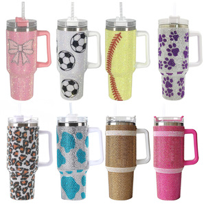 กระติกน้ำเก็บความร้อนสุดหรู ขนาด 40 ออนซ์ ประดับเพชร ป้องกันการรั่วซึม ปราศจากสาร BPA ผลิตจากสแตนเลส พร้อมหูจับและฝาปิด  เก็บอุณหภูมิได้นาน 6-12 ชั่วโมง ของขวัญสุดพิเศษ ขายดี - Product Image 3