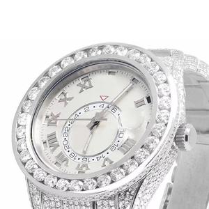 Montres à quartz personnalisées Drioshipping Grown Watch Diamond, couleur noir et blanc, sertissage pavé, acier inoxydable, pour hommes - Product Image 5