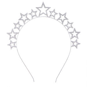 Feliz Año Nuevo Diadema de diamantes de imitación Feliz Navidad Diamante Aleación de metal Ciervo Navidad Aros para el cabello Tiara Suministros para fiestas Decoración Tocado - Product Image 4