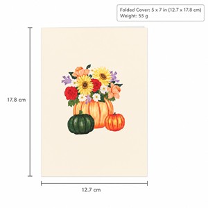 Thanksgiving Pumpkin Floral 3D Pop Up Greeting Card Holiday Handmade <b>Paper</b> Card for Family Friends - Product Image 3