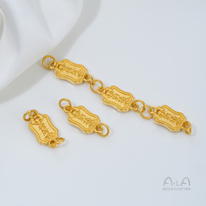 قطعة توصيل سلسلة مزدوجة بقلادة على شكل قرع ذهبي رملي يحافظ على اللون، إكسسوار لصنع قلادة يدوية - Product Image 4