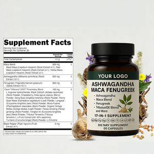 Capsules <span class=keywords><strong>de</strong></span> complexe <span class=keywords><strong>à</strong></span> base <span class=keywords><strong>de</strong></span> plantes <span class=keywords><strong>17</strong></span> en 1 Ashwagandha Maca Fenugrec pour la vitalité et l'endurance, marque privée OEM - Product Image 3