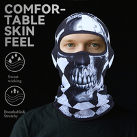 Pasamontañas Divertido con Estampado de Calavera para Halloween, Unisex, Transpirable, para Motociclismo, Deportes, Uso Diario y Festividades