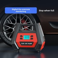 Pompe à air électrique 12V à double cylindre AC/DC Portable 120W gonfleur de pneu pour voiture usage domestique ABS boîte numérique emballée pour voiture usage domestique