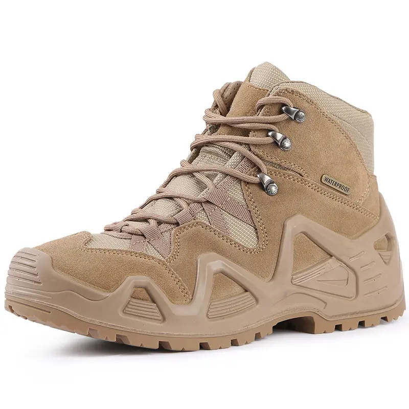 2023 leather High Quality Outdoor Mountain Climbing Shoes Desert Trekking Footwear Men's waterproof Hiking Boots