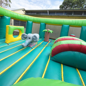 Giant outdoor kids party bounce <b>house</b> with slide combo jumping castle <b>inflatable</b> elephant playground - Product Image 3