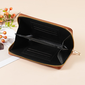 Cartera Larga de Gran Capacidad para Mujer de Piel Sintética Suave con Cierre de Cremallera y Textura de Lichi, Elegante Monedero para Comercio Transfronterizo - Product Image 4