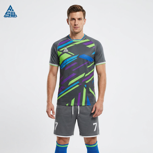 Pantalones Cortos de Fútbol Sublimados para Hombre ASW, Nombre del Equipo Personalizado, Cintura Elástica, Poliéster, Absorción de Humedad, Transpirables, Manga Corta, Geométricos - Product Image 1