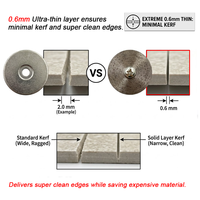 Disque de découpe diamanté avec mandrin, taille mini, pour outil rotatif, pierre, verre, outils Johnson, tige universelle