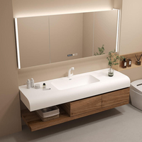 Meuble-lavabo double vasque avec rangement, design moderne et luxueux, fabrication chinoise, export, prêt à assembler (RTA), emballage plat.