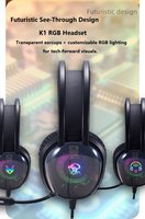 Casque de jeu RGB avec haut-parleur dynamique, design supra-auriculaire, étanche IPX-4, construction métallique, son audiophile pour PC et téléphone mobile