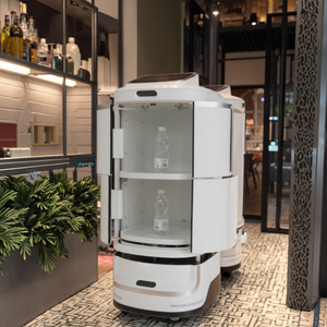 High Efficiency Hotel Service Robot <b>Food</b> <b>Server</b> Chinese Robot Automatic Waiter Lidar Navigation IP65 20Ah Battery for Automated - Product Image 1