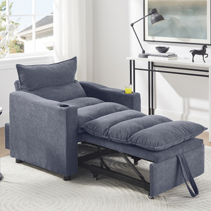 <b>Modern</b> Villa Set Sleeper <b>Sofa</b> Chair <b>Bed</b> Convertible 3-in-1 Adjustable Upholstered Pullout <b>Sofa</b> <b>Bed</b> - Product Image 1
