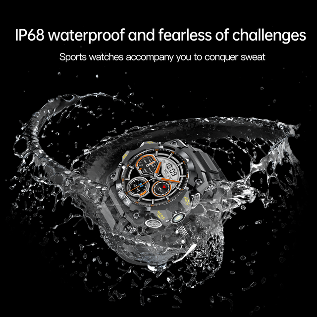 Smart Watch with Led Light for Men Waterproof Smart Watch Heart Rate Sleep SpO2 Calling Sports Mode Rugged Watch
