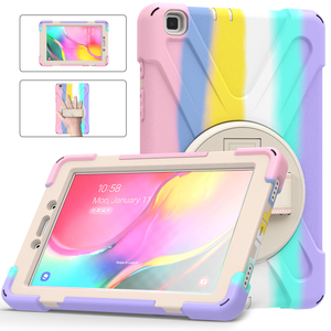 Coque colorée arc-en-ciel à asymétriques, étui de protection contre les chocs pour <span class=keywords><strong>Samsung</strong></span> <span class=keywords><strong>Galaxy</strong></span> <span class=keywords><strong>Tab</strong></span> <span class=keywords><strong>A</strong></span> 8.0 T290 T295, avec sangle à main - Product Image 6