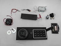 Kit de serrure de sécurité à entrée sans clé avec bouton biométrique à empreinte digitale, panneau de code numérique et corps de serrure à solénoïde pour coffre-fort à armes, armoire et tiroir