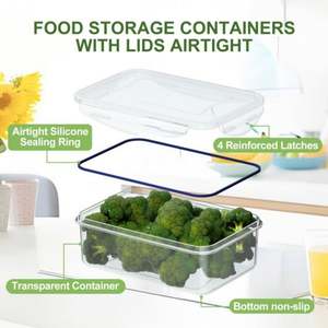Boîtes de conservation alimentaire rectangulaires modernes multifonctionnelles en plastique scellé, durables, 25 pièces, pour la cuisine, boîte à lunch, conservation des aliments - Product Image 6