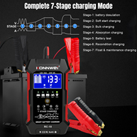 Chargeur de batterie au lithium 12V 24V 10A 5A, chargeur de batterie de voiture KONNWEI RC10 RC-10, réparation de batterie pour batteries au plomb-acide