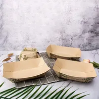 Boîtes carrées rigides jetables en papier kraft épais et résistant à l'huile pour sushis, aliments pour bébés, conserves, poulet frit, hot-dogs, frites