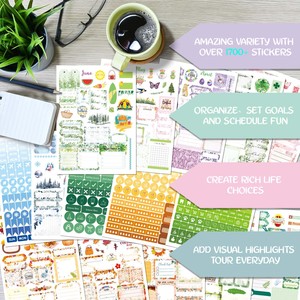 Adesivi Personalizzati per Planner, Libro di Adesivi Personalizzati Giornalieri, Settimanali e Mensili, Adesivi Creativi ed Estetici per Planner e Scrapbook - Product Image 2