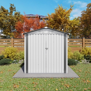 6x3.6ft Iron Contemporary Design Garden Storage Shed Multi-Function Waterproof Outdoor Furniture <b>Tool</b> <b>House</b> Lockable Door - Product Image 4
