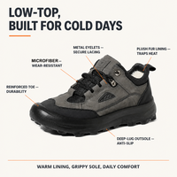 Chaussures décontractées doublées en microfibre pour hommes, avec doublure en fourrure, semelle en caoutchouc antidérapante, à lacets, pour l'hiver et l'extérieur, vente en gros
