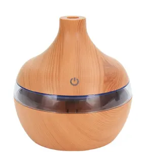 300ML USB Air Humidifier Electric Diffuser Mist Wood Grain Oil Mini Have 7 LED Light For Car Home Office