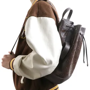 Gorfia 2024 tas dada diagonal pelajar perjalanan tas selempang kulit timbul coklat tas bahu praktis dan ringan