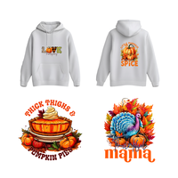 Plastisol personnalisé Transfert de chaleur Thanksgiving pour T-Shirts Hoodies Rassemblements de vacances Transferts durables