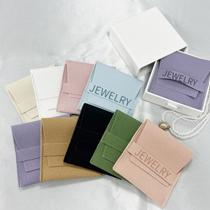 Custom Logo Luxury Soft Velvet Jewelry Drawstring Pouches Custom Gold Logo Ring Gift Bags For Necklace Ring Pendant Packaging - Product Image 3