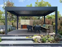 Pergola manuelle en aluminium avec toit rétractable, sur mesure, imperméable, pour extérieur, 3x3, 4x4, 5x5, 7.5x4 m
