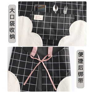 Bib <b>Apron</b> Waterproof Oil Resistant Adjustable Straps Large Pocket <b>Kitchen</b> Use Unisex Daily Wear - Product Image 3
