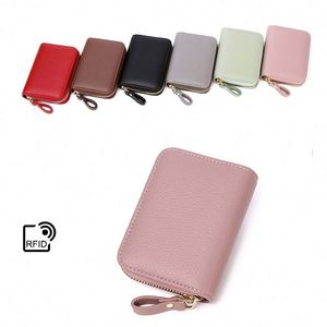 Portefeuille à fermeture éclair de grande capacité avec blocage RFID pour hommes et femmes, porte-cartes, porte-monnaie, portefeuille en cuir - Product Image 1