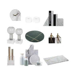 Merlin Living Modern Home Decor Marmeren Boekensteunen Vaas Home Decor Luxe Set Voor Keramische Decoratie