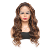 Meilleures ventes 2025 # Perruque Lace Front HD 4x4 13x4 en Cheveux Humains Indiens Bruts, Ondulée, Pré-épilée, Couleurs Mixtes, 4/27