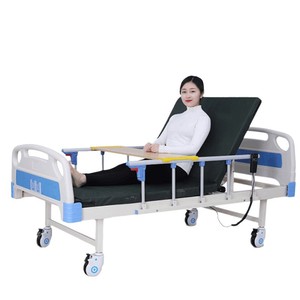 Manual Hospital <b>Bed</b> With <b>Adjustable</b> Backrest Steel Pipe Frame For Elderly Nursing Care - Product Image 1