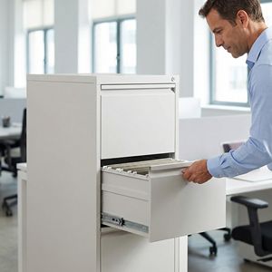 Armoire <span class=keywords><strong>de</strong></span> classement modulaire en acier avec serrure centralisée, <span class=keywords><strong>organiseur</strong></span> <span class=keywords><strong>de</strong></span> fichiers A4 multi-tiroirs pour <span class=keywords><strong>bureau</strong></span> - Product Image 3