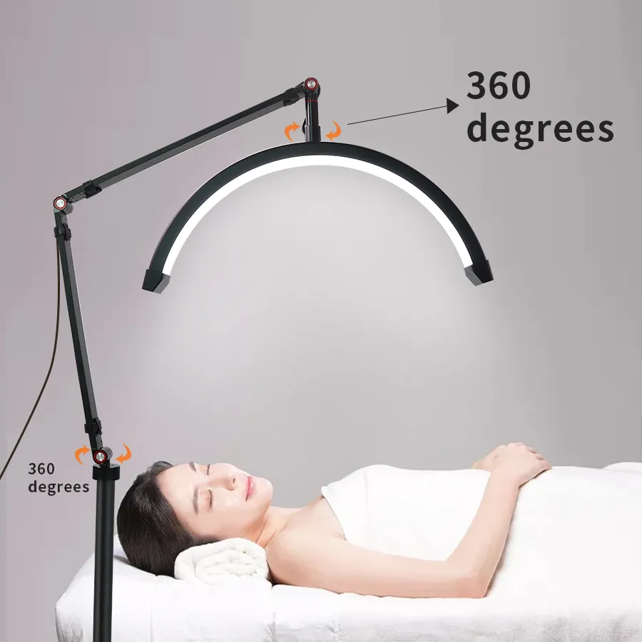 16 inch Floor Lamp Led Moon Light Half Lamp For Lash Extensions Half Moon Nail Light