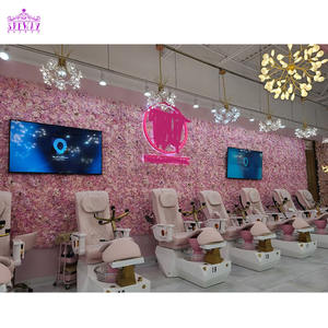 Sillas de pedicura de masaje eléctricas de manicura Jet Pipless de estilo europeo con taburete de trabajo - Product Image 4