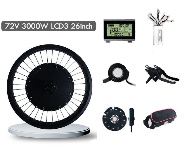 CE Approved Front or Rear Wheel 72v 3000w Ebike Electric Bicycle Conversion Kit