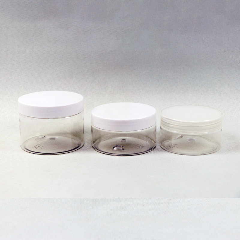 Factory Price 300ml 400ml 500ml Plastic Jar With Aluminum Cap Round Food Store Jars With Lid PET Jar