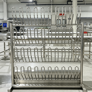 304 Stainless Steel Boot Drying Rack Drainage Trough Design Commercial Rubber <strong>Wellies</strong> Storage Rack for Food Processing Workshop - Product Image 3