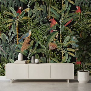 <span class=keywords><strong>Carta</strong></span> <span class=keywords><strong>da</strong></span> <span class=keywords><strong>Parati</strong></span> Murale Autoadesiva Impermeabile con <span class=keywords><strong>Piante</strong></span> Tropicali e Pappagalli, Decorazione per Pareti Domestiche - Product Image 2