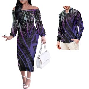 Vestido Midi <span class=keywords><strong>de</strong></span> mujer con cintura elástica con estampado polinesio Camisas <span class=keywords><strong>de</strong></span> hombre para traje <span class=keywords><strong>de</strong></span> <span class=keywords><strong>club</strong></span> <span class=keywords><strong>de</strong></span> pareja - Product Image 3