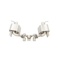 Escape Trasero Triple de Acero Inoxidable de 1.5mm con Acabado Espejo y Silenciadores para Ferrari 458
