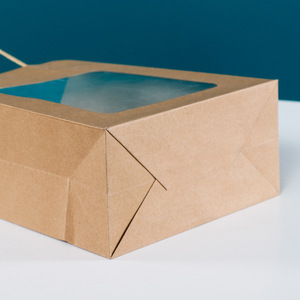 Offre Spéciale papier Tole sac fleur sac à main noël mariage vacances Kraft papier cadeau sac avec fenêtre <span class=keywords><strong>transparente</strong></span> - Product Image 4