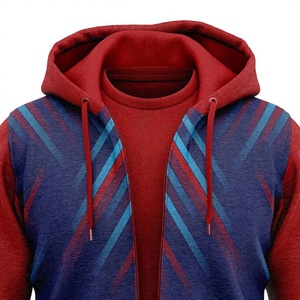 Sweat à capuche zippé pour homme, design oversize, en molleton de coton/polyester, séchage rapide, écologique, personnalisable avec logo, OEM. - Product Image 3